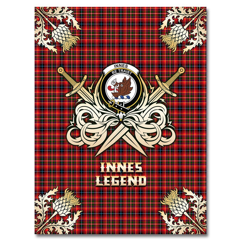 Innes Modern Tartan Gold Courage Symbol Blanket