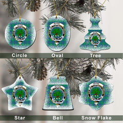 Irvine Tartan Christmas Ceramic Ornament - Snow Style