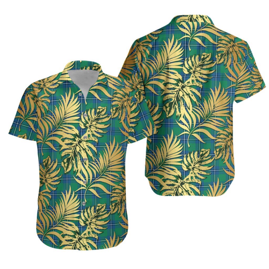Irvine Ancient Tartan Vintage Leaves Hawaiian Shirt