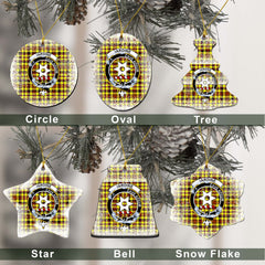 Jardine Tartan Christmas Ceramic Ornament - Snow Style