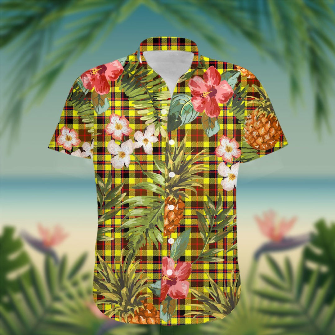 Jardine Tartan Hawaiian Shirt Hibiscus, Coconut, Parrot, Pineapple - Tropical Garden Shirt