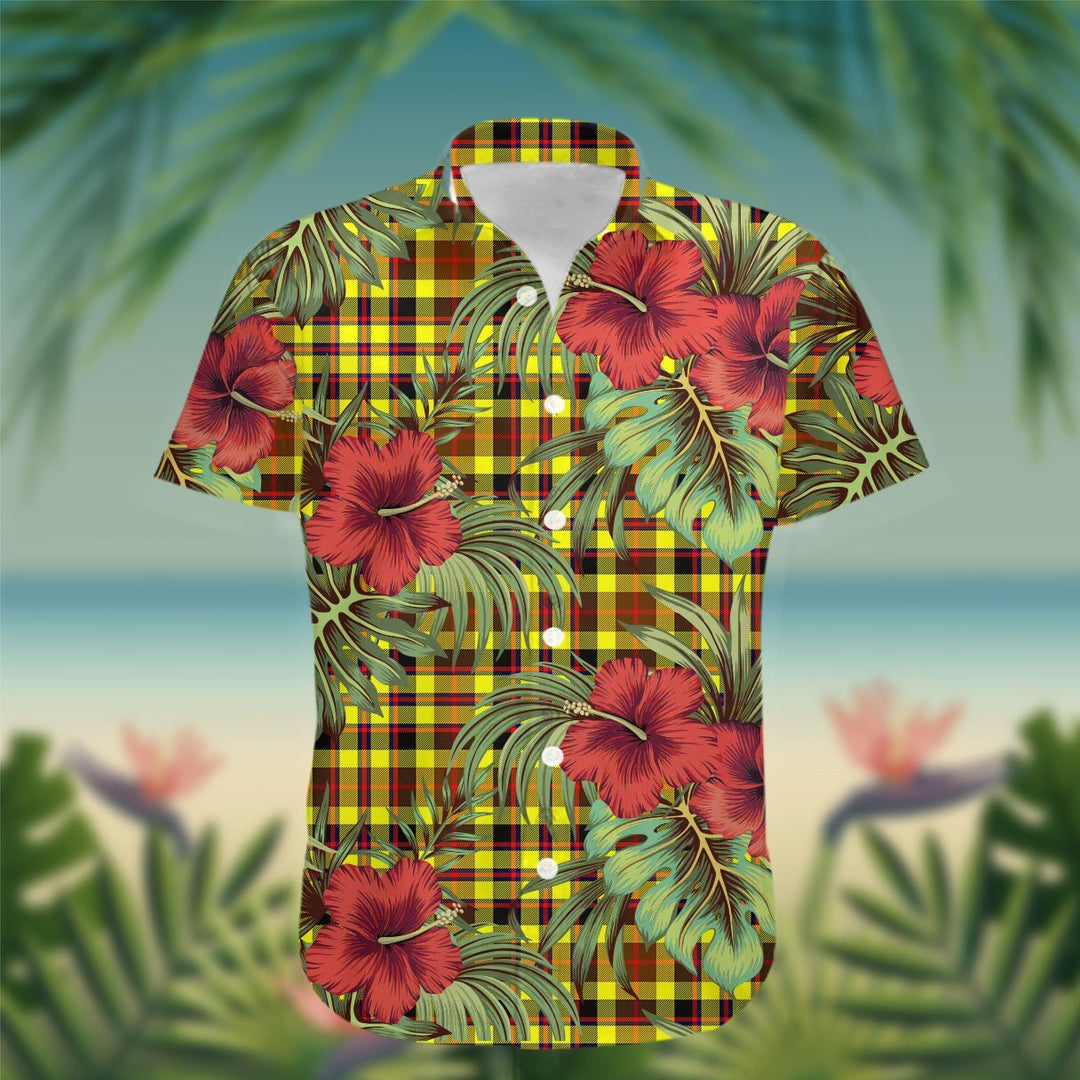 Jardine Tartan Hawaiian Shirt Hibiscus, Coconut, Parrot, Pineapple - Tropical Garden Shirt