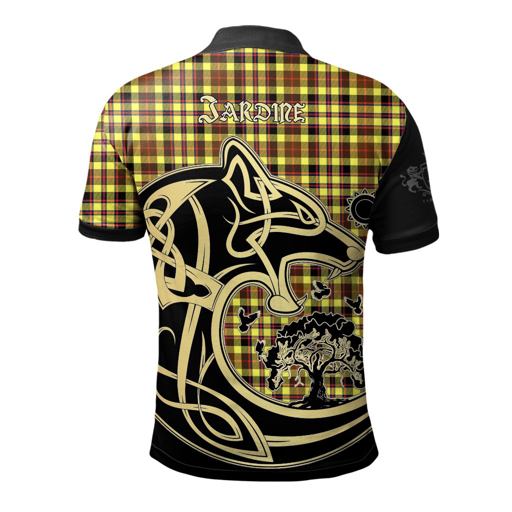 Jardine Tartan Polo Shirt Viking Wolf