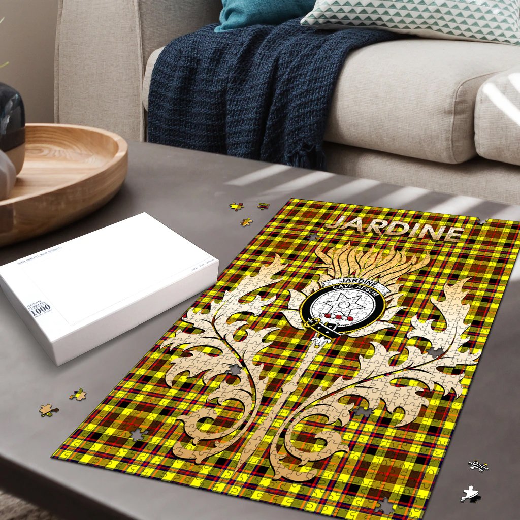 Jardine Tartan Crest Thistle Jigsaw Puzzles