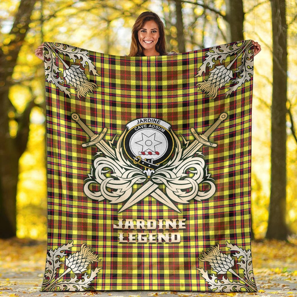 Jardine Tartan Gold Courage Symbol Blanket