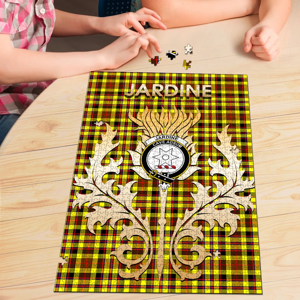 Jardine Tartan Crest Thistle Jigsaw Puzzles