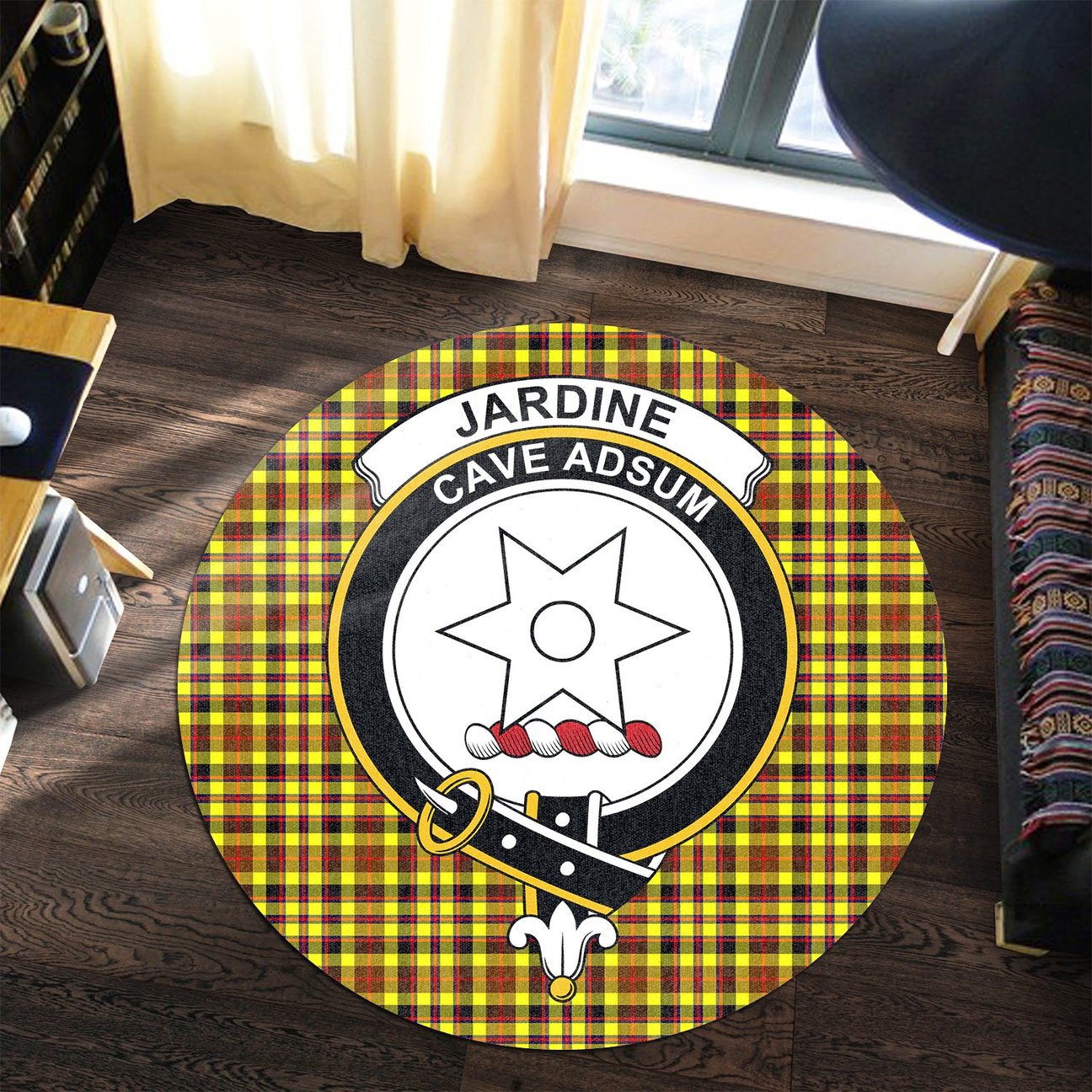 Jardine Tartan Crest Round Rug