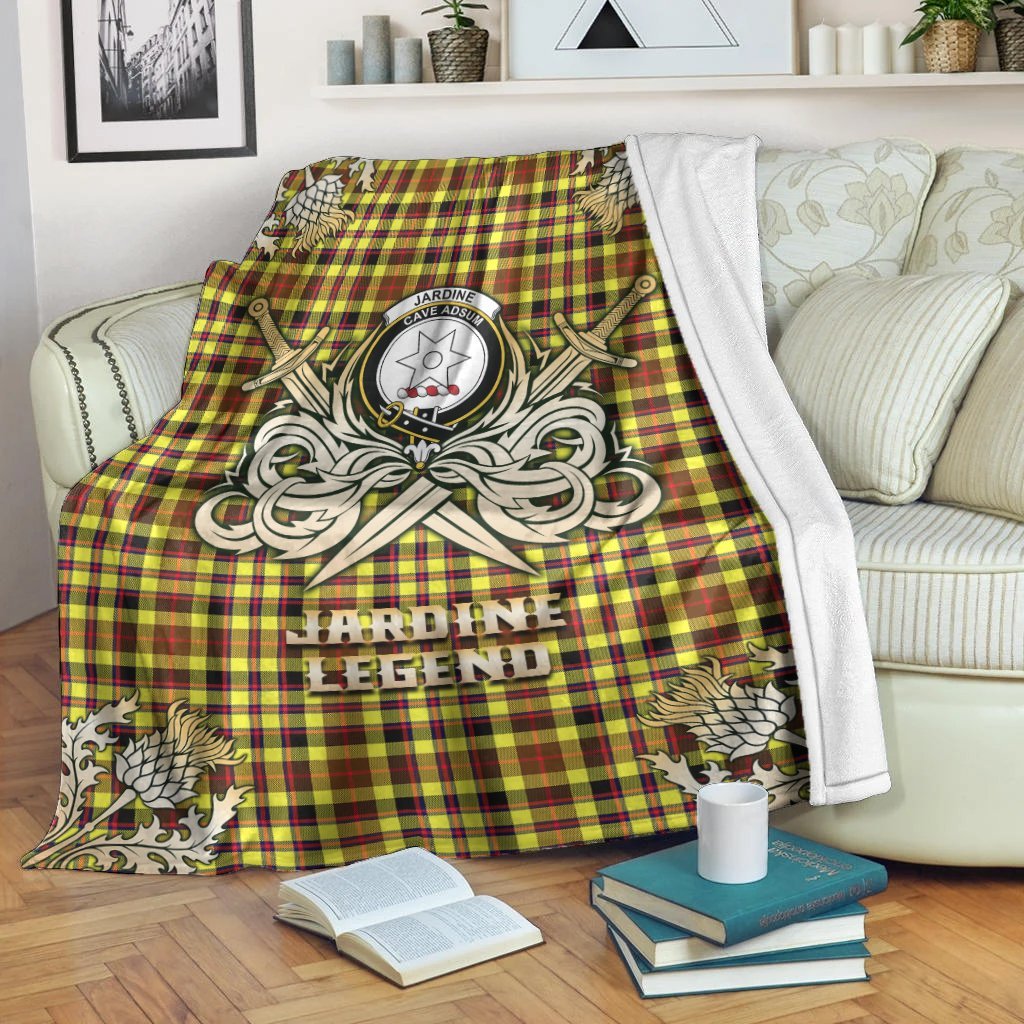 Jardine Tartan Gold Courage Symbol Blanket