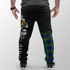 Johnston Modern Tartan Crest Jogger Sweatpants - Alba Celtic Style