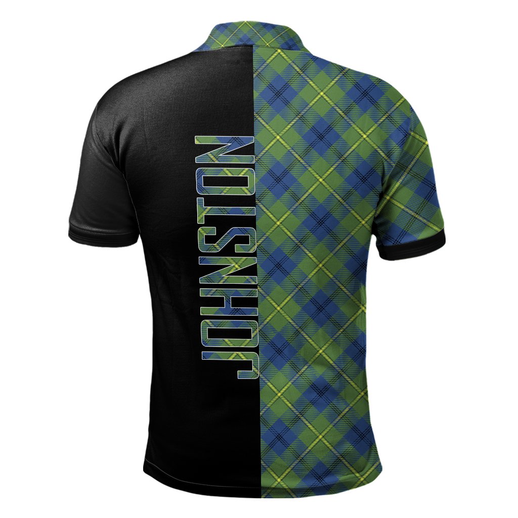 Johnston Ancient Tartan Polo Shirt Half of Me - Cross Style