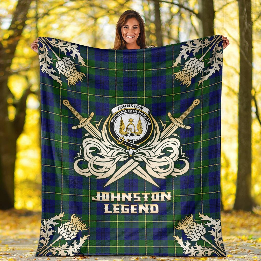 Johnston Modern Tartan Gold Courage Symbol Blanket