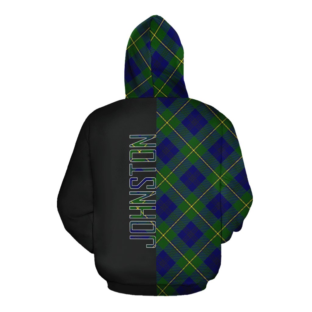 Johnston Modern Tartan Hoodie Half of Me - Cross Style