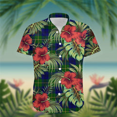 Johnstone Tartan Hawaiian Shirt Hibiscus, Coconut, Parrot, Pineapple - Tropical Garden Shirt