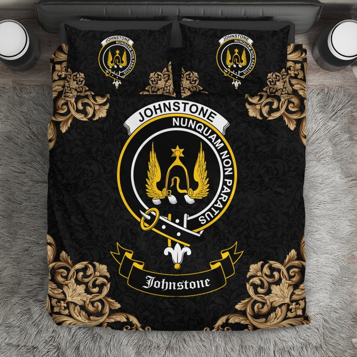 Johnstone Crest Black Bedding Set