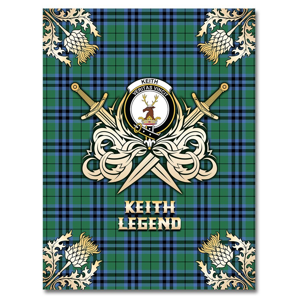 Keith Ancient Tartan Gold Courage Symbol Blanket