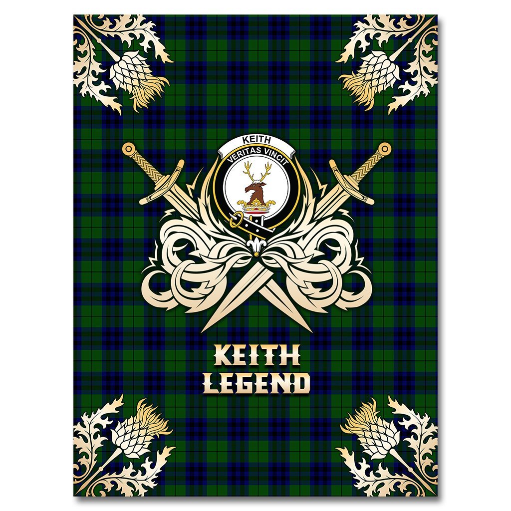 Keith Modern Tartan Gold Courage Symbol Blanket