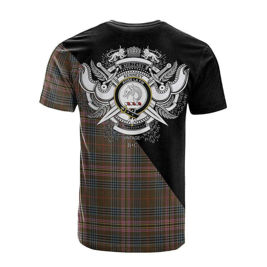 Kennedy Weathered Tartan - Military T-Shirt