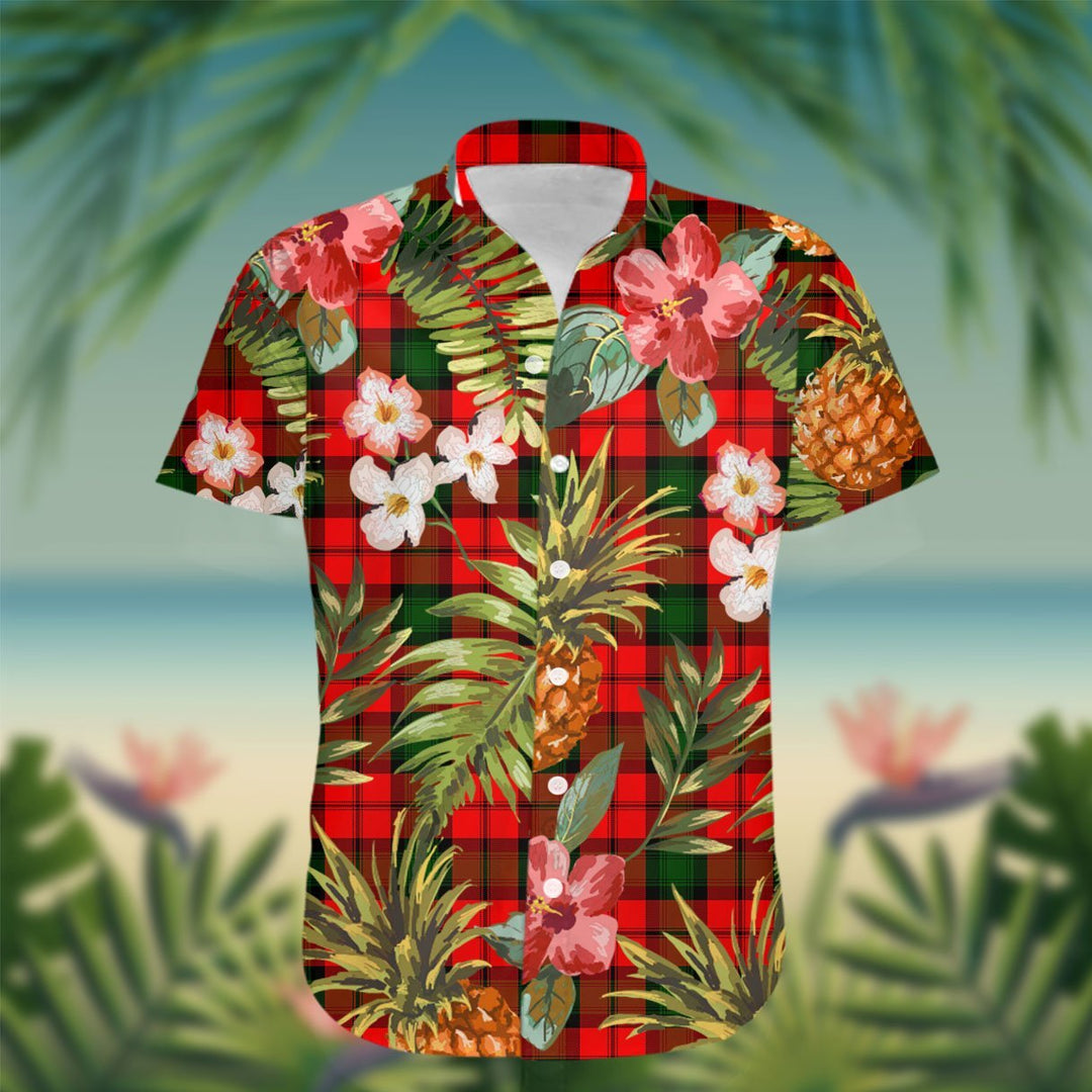 Kerr Tartan Hawaiian Shirt Hibiscus, Coconut, Parrot, Pineapple - Tropical Garden Shirt