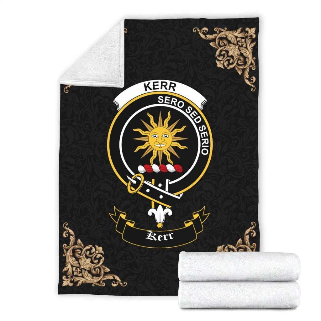 Kerr Crest Tartan Premium Blanket Black