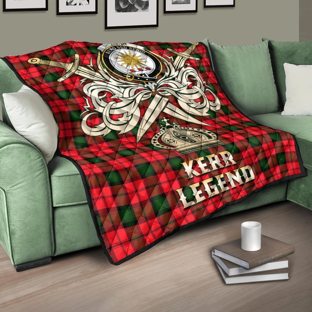 Kerr Modern Tartan Crest Legend Gold Royal Premium Quilt