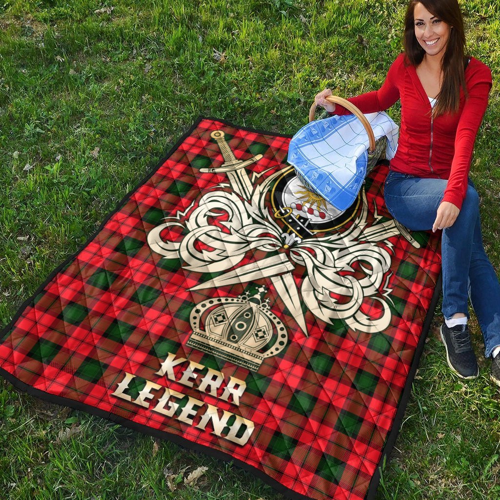 Kerr Modern Tartan Crest Legend Gold Royal Premium Quilt