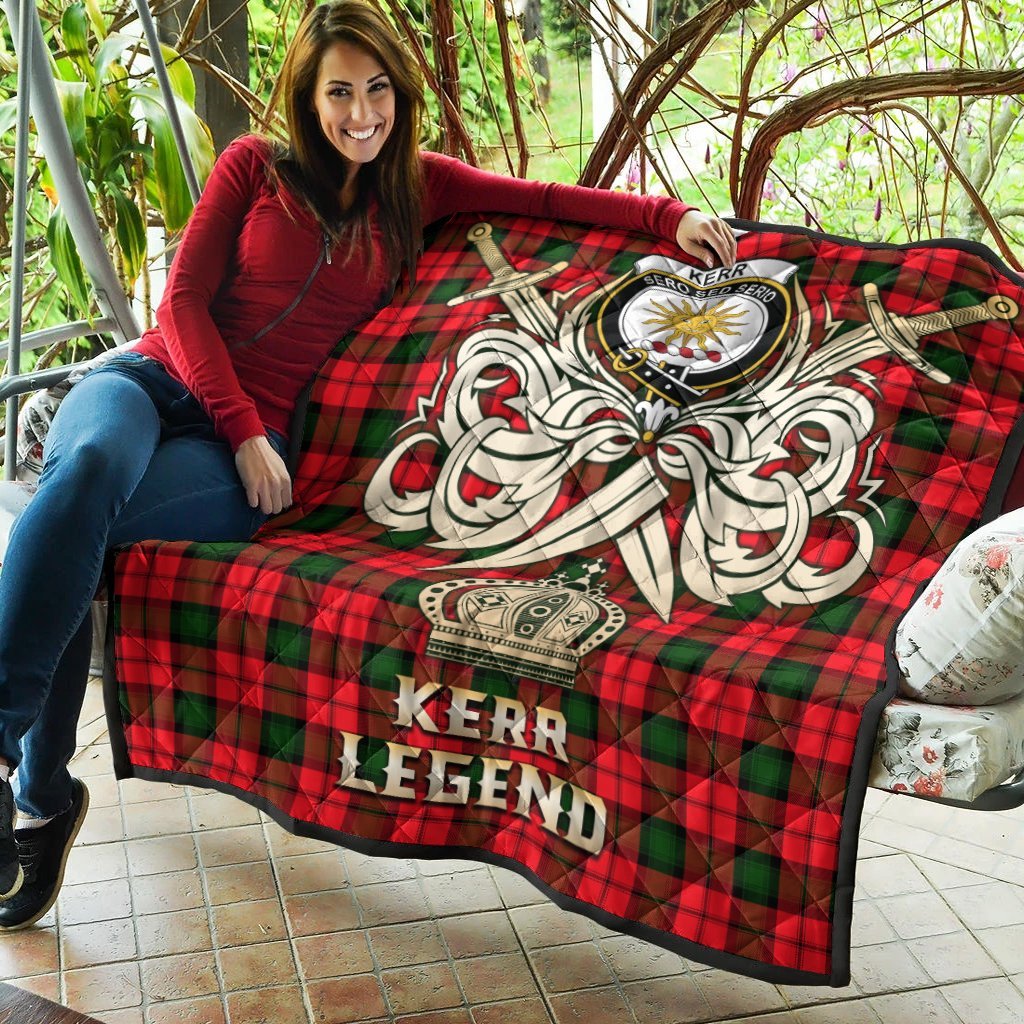 Kerr Modern Tartan Crest Legend Gold Royal Premium Quilt