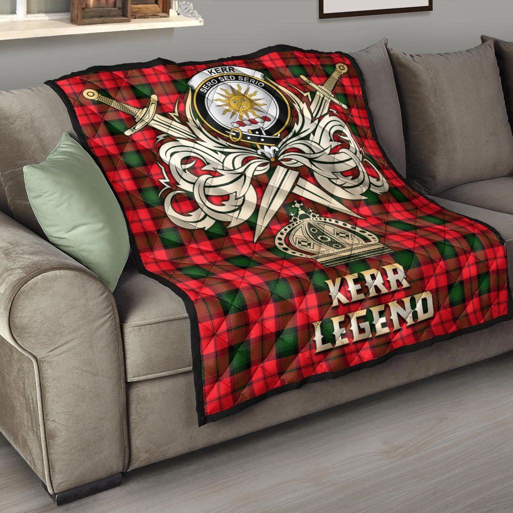 Kerr Modern Tartan Crest Legend Gold Royal Premium Quilt