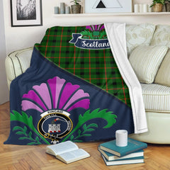 Kincaid Tartan Crest Premium Blanket - Thistle Style
