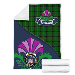 Kincaid Tartan Crest Premium Blanket - Thistle Style
