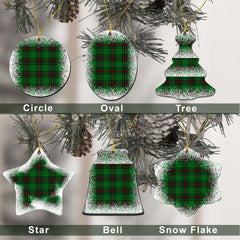 Kinloch Tartan Christmas Ceramic Ornament - Snow Style