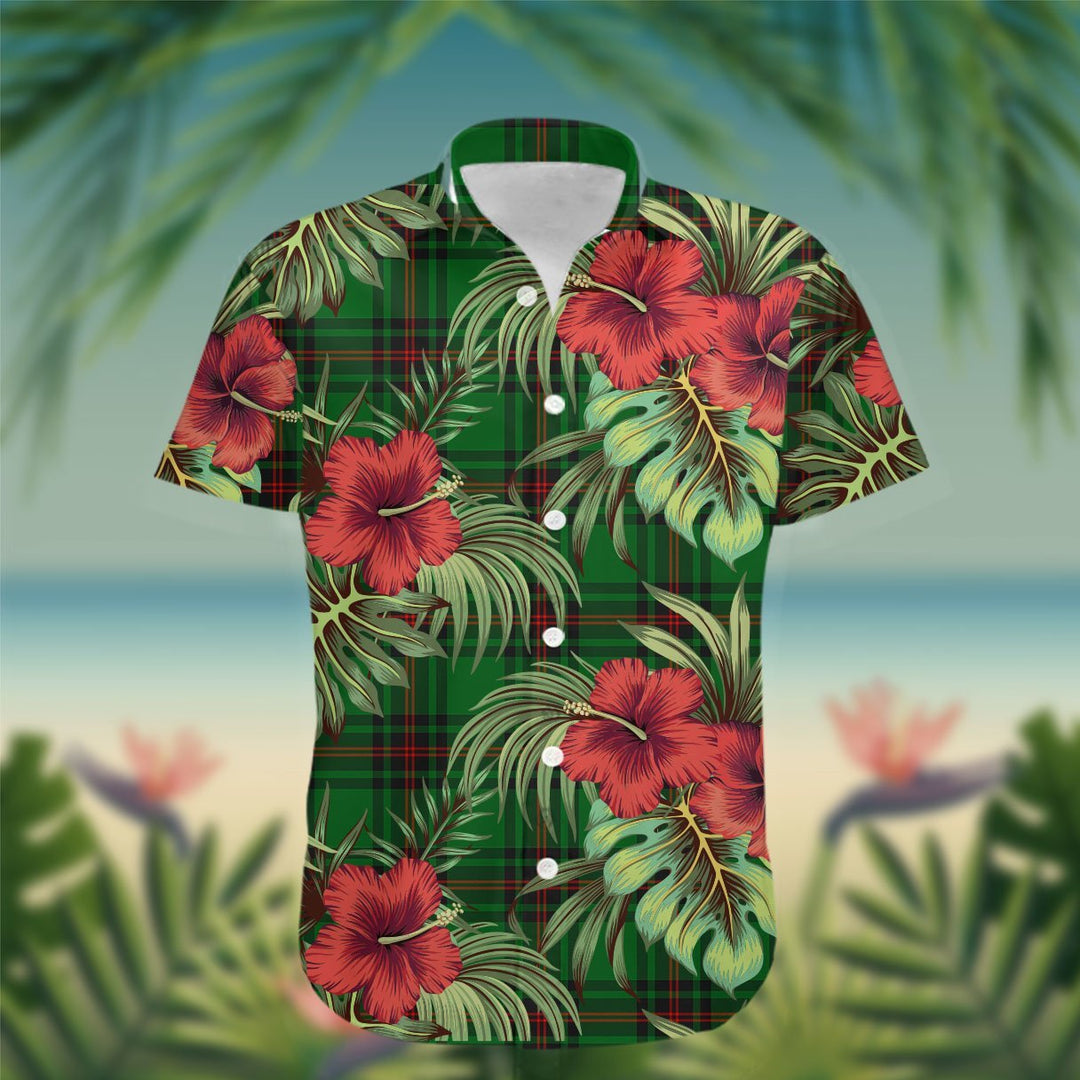 Kinloch Tartan Hawaiian Shirt Hibiscus, Coconut, Parrot, Pineapple - Tropical Garden Shirt