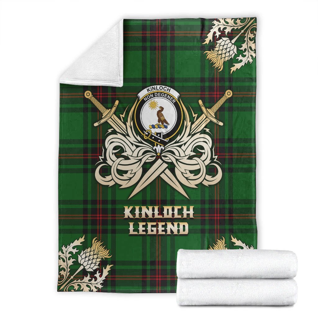 Kinloch Tartan Gold Courage Symbol Blanket