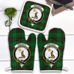 Kinloch Tartan Crest Oven Mitt And Pot Holder (2 Oven Mitts + 1 Pot Holder)