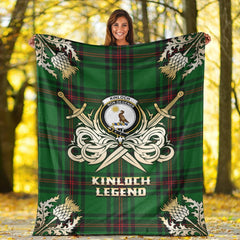 Kinloch Tartan Gold Courage Symbol Blanket