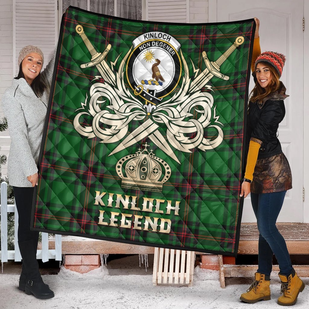 Kinloch Tartan Crest Legend Gold Royal Premium Quilt