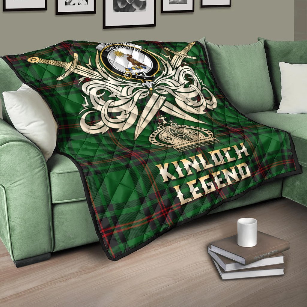 Kinloch Tartan Crest Legend Gold Royal Premium Quilt