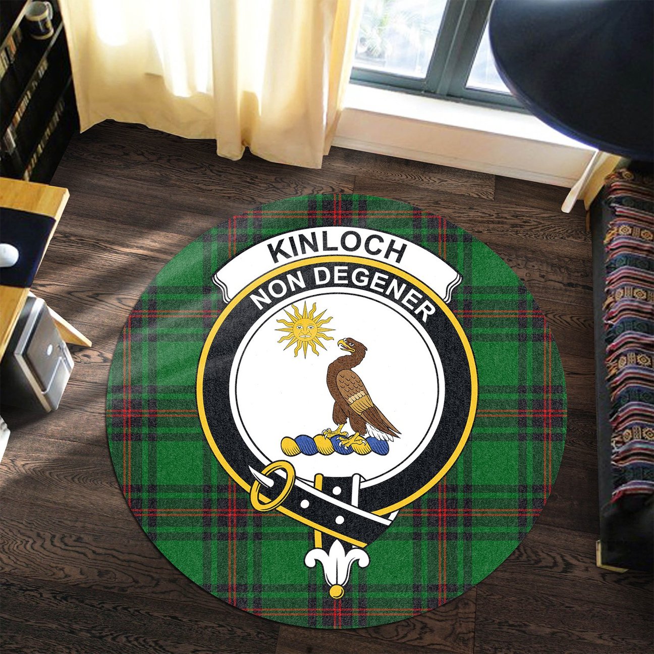 Kinloch Tartan Crest Round Rug