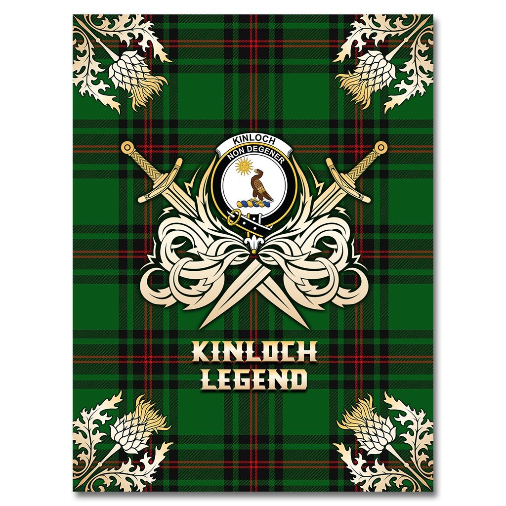 Kinloch Tartan Gold Courage Symbol Blanket