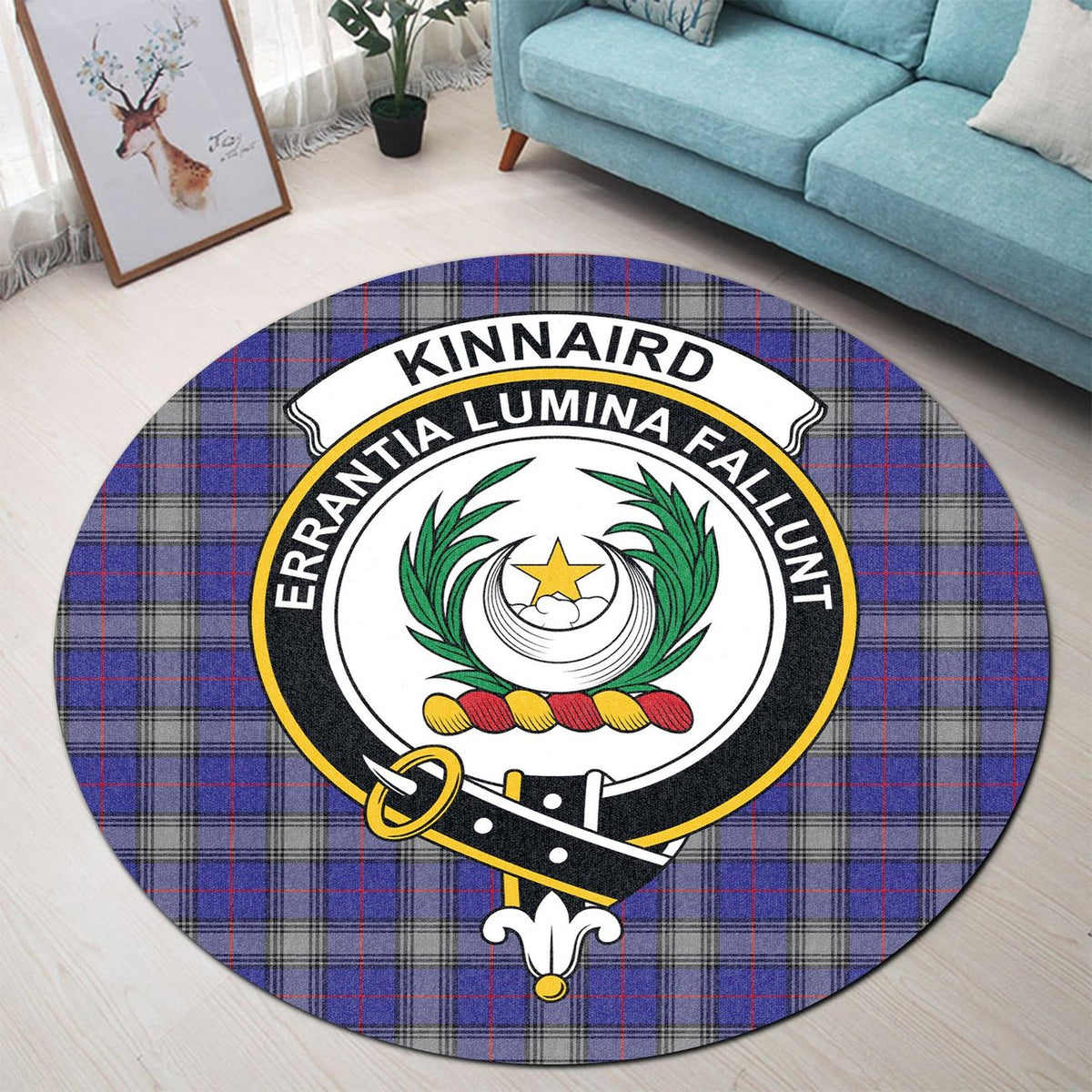 Kinnaird Tartan Crest Round Rug