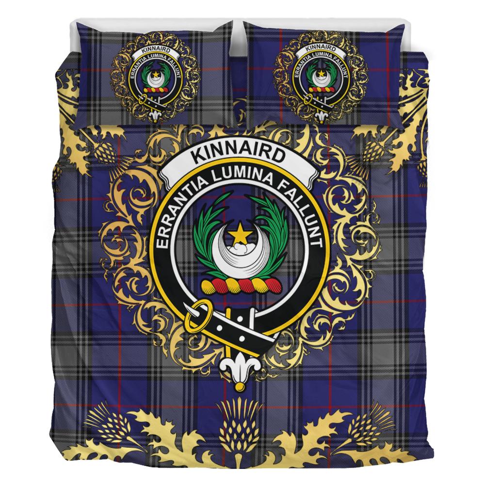 Kinnaird Tartan Crest Bedding Set - Golden Thistle Style