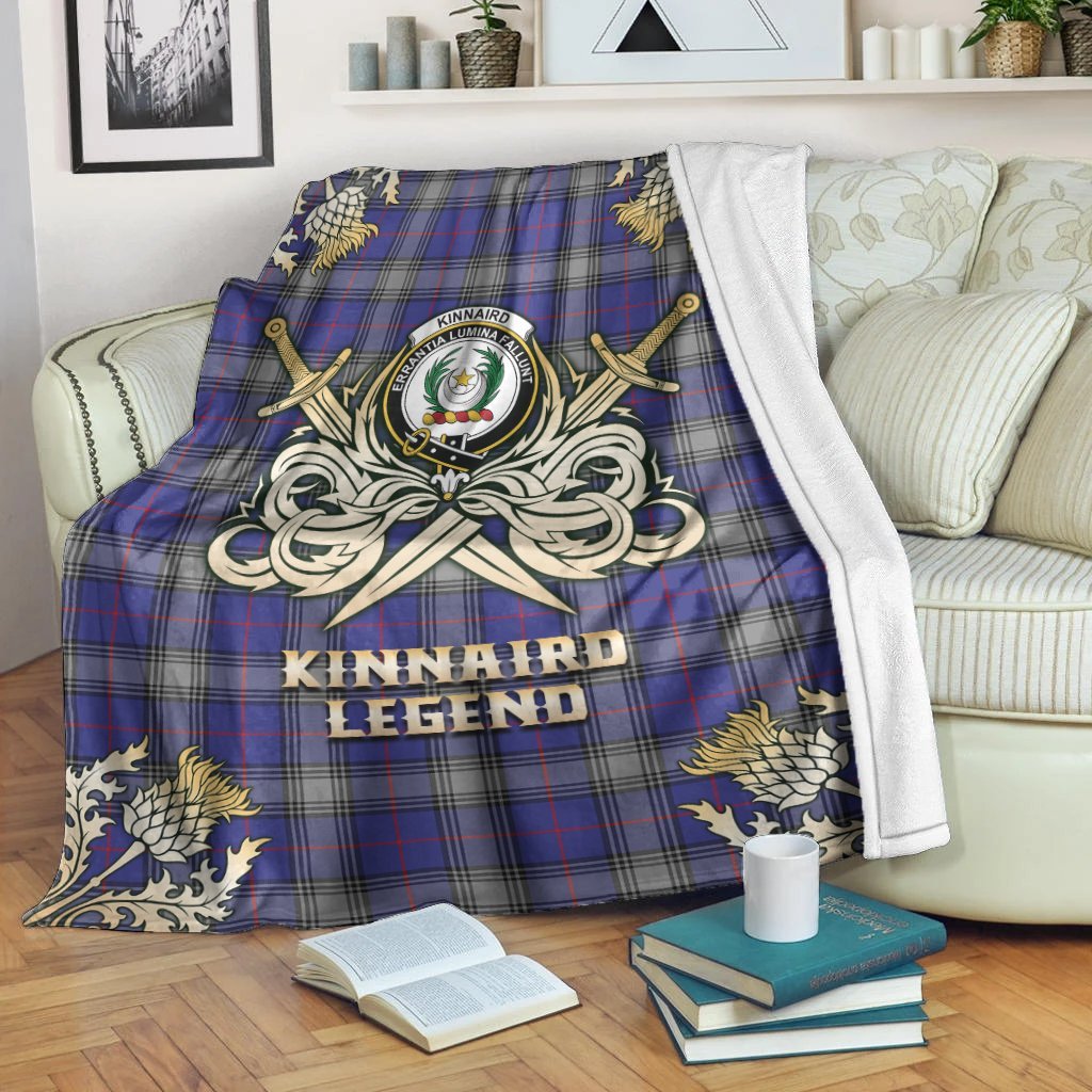 Kinnaird Tartan Gold Courage Symbol Blanket