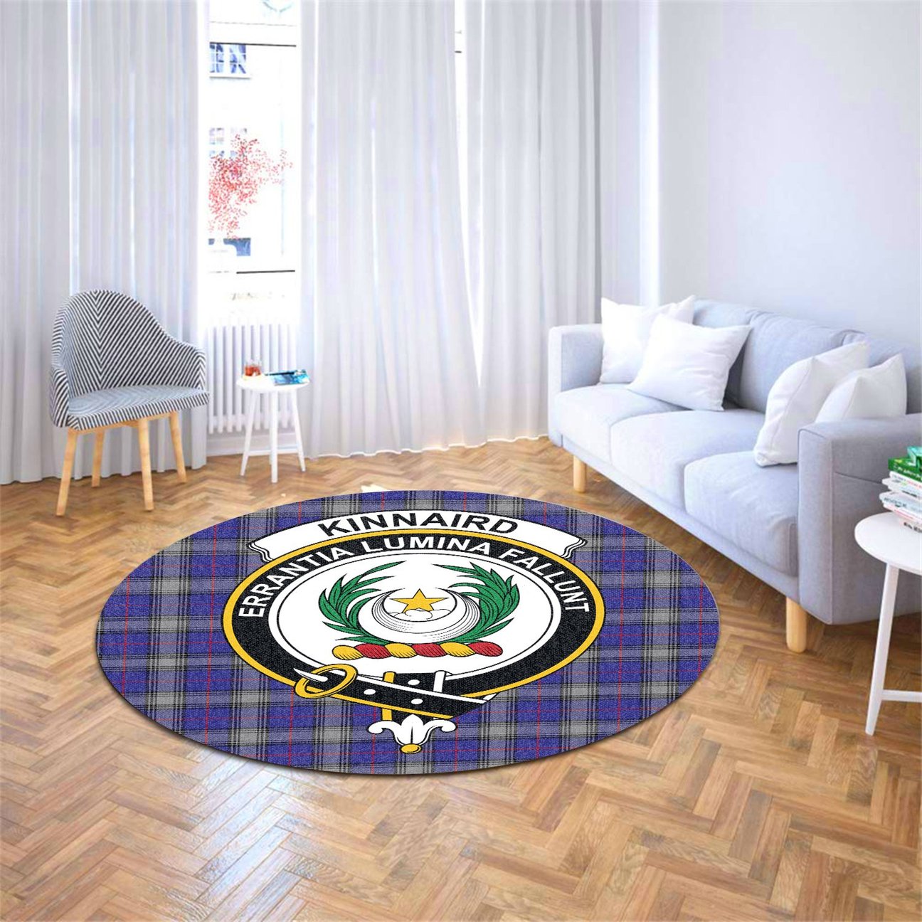 Kinnaird Tartan Crest Round Rug