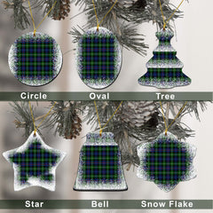 Kirkpatrick Tartan Christmas Ceramic Ornament - Snow Style