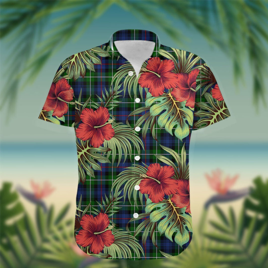 Kirkpatrick Tartan Hawaiian Shirt Hibiscus, Coconut, Parrot, Pineapple - Tropical Garden Shirt