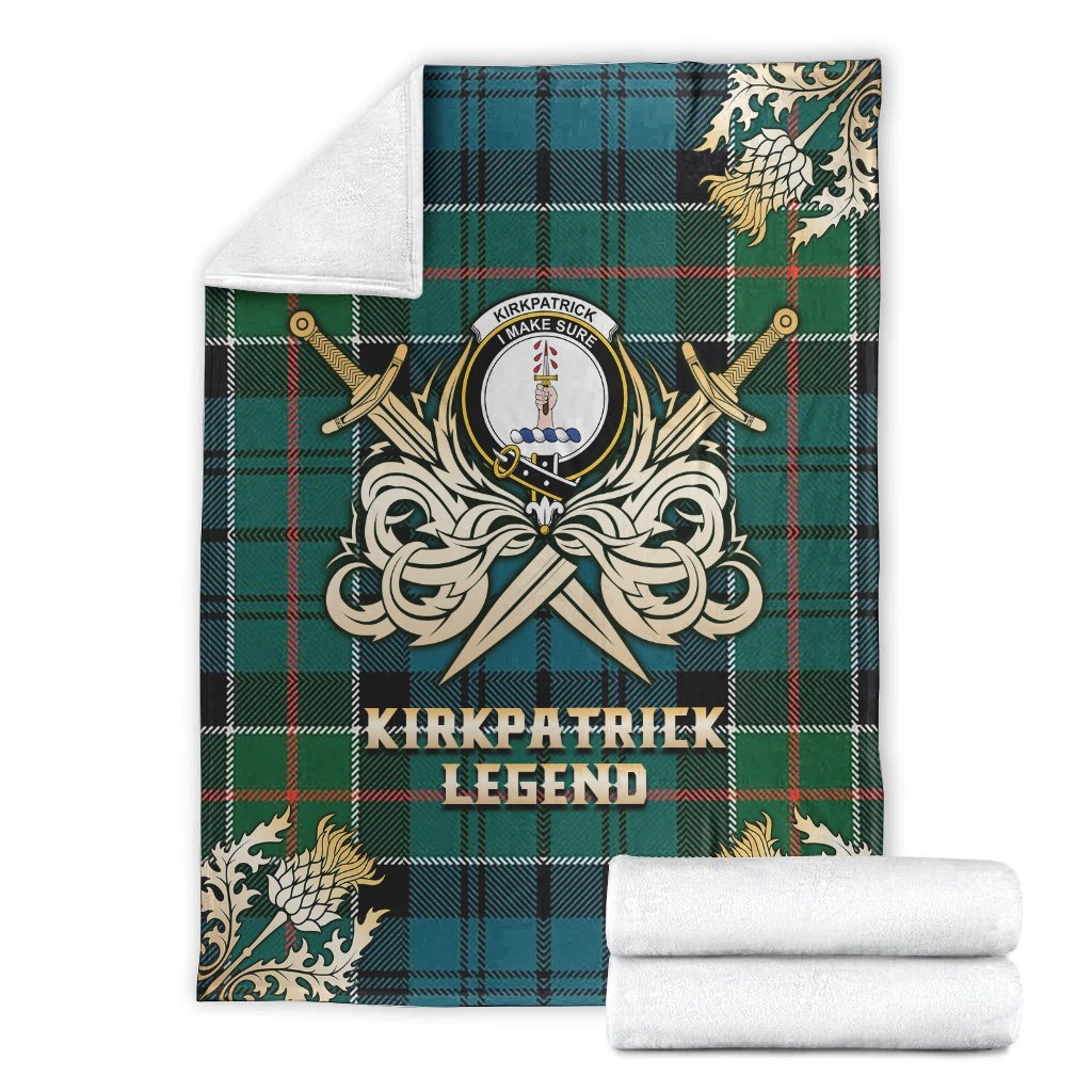 Kirkpatrick Tartan Gold Courage Symbol Blanket