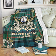 Kirkpatrick Tartan Gold Courage Symbol Blanket