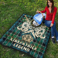 Kirkpatrick Tartan Crest Legend Gold Royal Premium Quilt