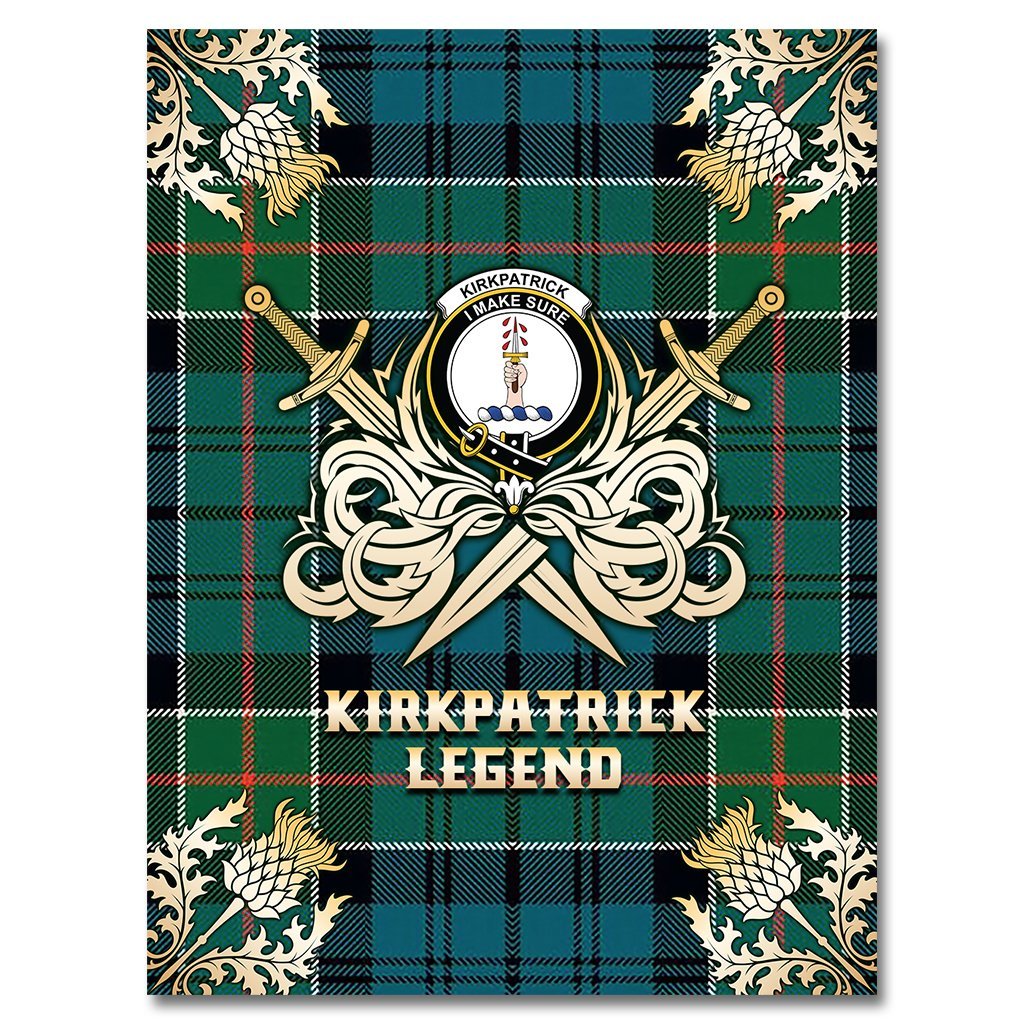 Kirkpatrick Tartan Gold Courage Symbol Blanket