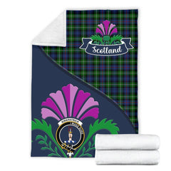 Kirkpatrick Tartan Crest Premium Blanket - Thistle Style