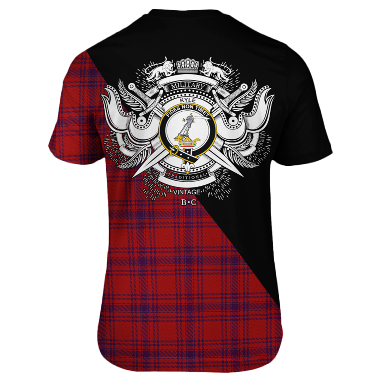 Kyle Blue Tartan - Military T-Shirt